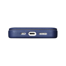 Заредете изображение във визуализатора на галерията – iCarer CE Premium Leather Folio Case iPhone 14 Flip Magnetic MagSafe Blue (WMI14220713-BU) - TopMag
