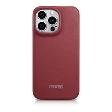 Заредете изображение във визуализатора на галерията – iCarer CE Premium Leather Folio Case iPhone 14 Pro Flip Magnetic MagSafe Red (WMI14220714-RD) - TopMag
