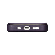 Заредете изображение във визуализатора на галерията – iCarer CE Premium Leather Folio Case iPhone 14 Pro Flip Magnetic MagSafe Leather Case Dark Purple (WMI14220714-DP) - TopMag
