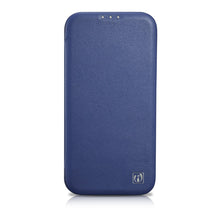 Заредете изображение във визуализатора на галерията – iCarer CE Premium Leather Folio Case iPhone 14 Pro Flip Magnetic MagSafe Leather Case blue (WMI14220714-BU) - TopMag
