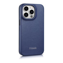 Заредете изображение във визуализатора на галерията – iCarer CE Premium Leather Folio Case iPhone 14 Pro Flip Magnetic MagSafe Leather Case blue (WMI14220714-BU) - TopMag
