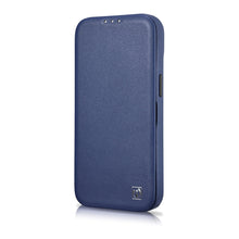 Заредете изображение във визуализатора на галерията – iCarer CE Premium Leather Folio Case iPhone 14 Pro Flip Magnetic MagSafe Leather Case blue (WMI14220714-BU) - TopMag
