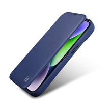 Заредете изображение във визуализатора на галерията – iCarer CE Premium Leather Folio Case iPhone 14 Pro Flip Magnetic MagSafe Leather Case blue (WMI14220714-BU) - TopMag
