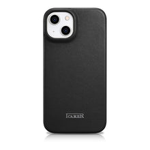 Заредете изображение във визуализатора на галерията – iCarer CE Premium Leather Folio Case iPhone 14 Plus Flip Magnetic MagSafe Black (WMI14220715-BK) - TopMag

