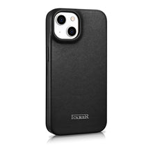 Заредете изображение във визуализатора на галерията – iCarer CE Premium Leather Folio Case iPhone 14 Plus Flip Magnetic MagSafe Black (WMI14220715-BK) - TopMag
