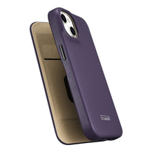Заредете изображение във визуализатора на галерията – iCarer CE Premium Leather Folio Case iPhone 14 Plus Flip Magnetic MagSafe Leather Case Dark Purple (WMI14220715-DP) - TopMag
