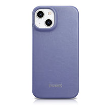 Заредете изображение във визуализатора на галерията – iCarer CE Premium Leather Folio Case iPhone 14 Plus Flip Magnetic MagSafe Light Purple (WMI14220715-LP) - TopMag
