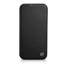 Заредете изображение във визуализатора на галерията – iCarer CE Premium Leather Folio Case for iPhone 14 Pro Max Flip Magnetic MagSafe Black (WMI14220716-BK) - TopMag
