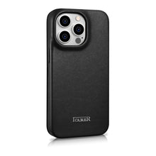 Заредете изображение във визуализатора на галерията – iCarer CE Premium Leather Folio Case for iPhone 14 Pro Max Flip Magnetic MagSafe Black (WMI14220716-BK) - TopMag
