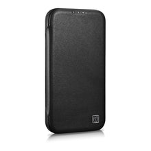 Заредете изображение във визуализатора на галерията – iCarer CE Premium Leather Folio Case for iPhone 14 Pro Max Flip Magnetic MagSafe Black (WMI14220716-BK) - TopMag
