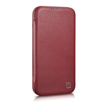 Заредете изображение във визуализатора на галерията – iCarer CE Premium Leather Folio Case for iPhone 14 Pro Max Flip Magnetic MagSafe Red (WMI14220716-RD) - TopMag
