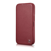 Заредете изображение във визуализатора на галерията – iCarer CE Premium Leather Folio Case for iPhone 14 Pro Max Flip Magnetic MagSafe Red (WMI14220716-RD) - TopMag
