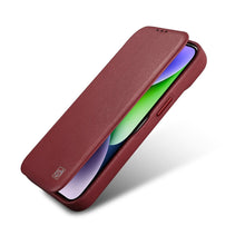 Заредете изображение във визуализатора на галерията – iCarer CE Premium Leather Folio Case for iPhone 14 Pro Max Flip Magnetic MagSafe Red (WMI14220716-RD) - TopMag
