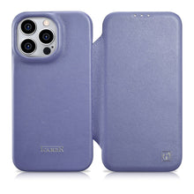 Заредете изображение във визуализатора на галерията – iCarer CE Premium Leather Folio Case iPhone 14 Pro Max Flip Magnetic MagSafe Light Purple (WMI14220716-LP) - TopMag
