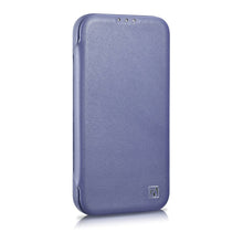 Заредете изображение във визуализатора на галерията – iCarer CE Premium Leather Folio Case iPhone 14 Pro Max Flip Magnetic MagSafe Light Purple (WMI14220716-LP) - TopMag
