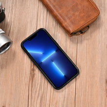 Заредете изображение във визуализатора на галерията – iCarer Leather Oil Wax Genuine Leather Case for iPhone 14 Pro (MagSafe Compatible) black (WMI14220718-BK) - TopMag
