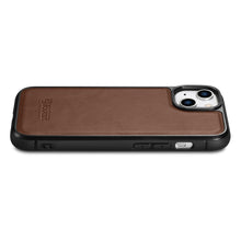 Заредете изображение във визуализатора на галерията – iCarer Leather Oil Wax case with genuine leather for iPhone 14 Plus (MagSafe compatible) brown (WMI14220719-BN) - TopMag
