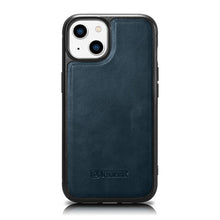Заредете изображение във визуализатора на галерията – iCarer Leather Oil Wax case with genuine leather for iPhone 14 Plus (MagSafe compatible) blue (WMI14220719-BU) - TopMag
