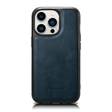 Заредете изображение във визуализатора на галерията – iCarer Leather Oil Wax Genuine Leather Case for iPhone 14 Pro Max (MagSafe Compatible) blue (WMI14220720-BU) - TopMag
