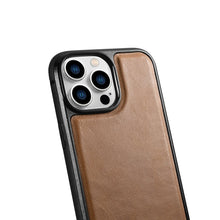 Заредете изображение във визуализатора на галерията – iCarer Leather Oil Wax case with genuine leather for iPhone 14 Pro Max (MagSafe compatible) brown (WMI14220720-TN) - TopMag
