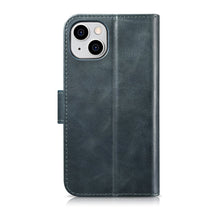 Заредете изображение във визуализатора на галерията – iCarer Oil Wax Wallet Case 2in1 case iPhone 14 Plus Leather Flip Cover Anti-RFID blue (WMI14220723-BU) - TopMag
