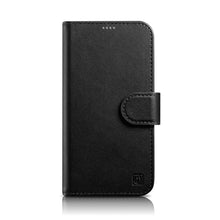 Заредете изображение във визуализатора на галерията – iCarer Wallet Case 2in1 iPhone 14 Flip Leather Anti-RFID Black (WMI14220725-BK) - TopMag
