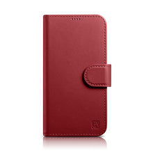 Заредете изображение във визуализатора на галерията – iCarer Wallet Case 2in1 iPhone 14 Flip Leather Cover Anti-RFID red (WMI14220725-RD) - TopMag
