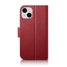 Заредете изображение във визуализатора на галерията – iCarer Wallet Case 2in1 iPhone 14 Flip Leather Cover Anti-RFID red (WMI14220725-RD) - TopMag
