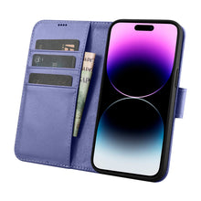 Заредете изображение във визуализатора на галерията – iCarer Wallet Case 2in1 iPhone 14 Pro Flip Leather Cover Anti-RFID Light Violet (WMI14220726-LP) - TopMag
