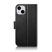 Заредете изображение във визуализатора на галерията – iCarer Wallet Case 2in1 Case iPhone 14 Plus Leather Flip Cover Anti-RFID Black (WMI14220727-BK) - TopMag
