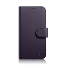 Заредете изображение във визуализатора на галерията – iCarer Wallet Case 2in1 case iPhone 14 Plus Leather Flip Cover Anti-RFID dark purple (WMI14220727-DP) - TopMag
