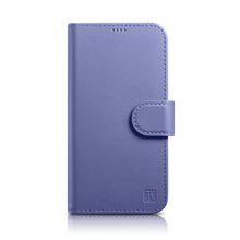 Заредете изображение във визуализатора на галерията – iCarer Wallet Case 2in1 iPhone 14 Plus Flip Leather Cover Anti-RFID Light Violet (WMI14220727-LP) - TopMag

