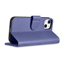 Заредете изображение във визуализатора на галерията – iCarer Wallet Case 2in1 iPhone 14 Plus Flip Leather Cover Anti-RFID Light Violet (WMI14220727-LP) - TopMag
