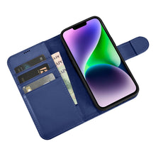 Заредете изображение във визуализатора на галерията – iCarer Wallet Case 2in1 iPhone 14 Plus Flip Leather Cover Anti-RFID blue (WMI14220727-BU) - TopMag

