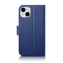 Заредете изображение във визуализатора на галерията – iCarer Wallet Case 2in1 iPhone 14 Plus Flip Leather Cover Anti-RFID blue (WMI14220727-BU) - TopMag
