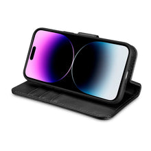 Заредете изображение във визуализатора на галерията – iCarer Wallet Case 2in1 iPhone 14 Pro Max Leather Flip Cover Anti-RFID black (WMI14220728-BK) - TopMag
