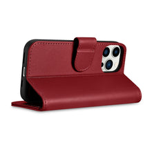 Заредете изображение във визуализатора на галерията – iCarer Wallet Case 2in1 iPhone 14 Pro Max Leather Flip Cover Anti-RFID red (WMI14220728-RD) - TopMag
