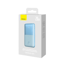 Заредете изображение във визуализатора на галерията – Baseus Baseus Pro 10000mAh 20W Blue Powerbank with USB Type A - USB Type C 3A 0.3m cable (PPBD040203) - TopMag
