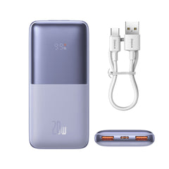 Baseus Baseus Pro 10000mAh 20W Violet Powerbank with USB Type A - USB Type C 3A 0.3m cable (PPBD040205)