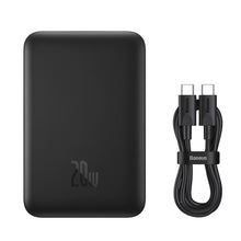 Заредете изображение във визуализатора на галерията – Baseus Magnetic Mini fast charging mini power bank 10000mAh 20W black + cable Type-C - Type-C 60W (20V / 3A) 0.5m black (PPCX030001) - TopMag
