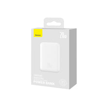 Заредете изображение във визуализатора на галерията – Baseus Magnetic Mini fast charging mini power bank 10000mAh 20W white + cable Type-C - Type-C 60W (20V / 3A) 0.5m white (PPCX030002) - TopMag
