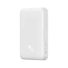 Заредете изображение във визуализатора на галерията – Baseus Magnetic Mini fast charging mini power bank 10000mAh 20W white + cable Type-C - Type-C 60W (20V / 3A) 0.5m white (PPCX030002) - TopMag
