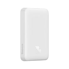 Заредете изображение във визуализатора на галерията – Baseus Magnetic Mini fast charging mini power bank 10000mAh 20W white + cable Type-C - Type-C 60W (20V / 3A) 0.5m white (PPCX030002) - TopMag
