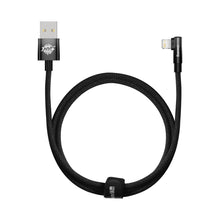 Заредете изображение във визуализатора на галерията – Baseus MVP 2 Elbow angled cable with side USB / Lightning 1m 2.4A black (CAVP000001) - TopMag

