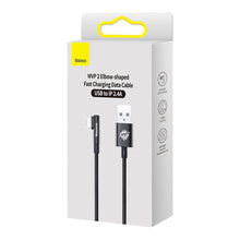 Заредете изображение във визуализатора на галерията – Baseus MVP 2 Elbow angled cable with side USB / Lightning 1m 2.4A black (CAVP000001) - TopMag
