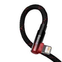 Заредете изображение във визуализатора на галерията – Baseus MVP 2 Elbow-shaped Fast Charging Data Cable USB to iP 2.4A 1m Black+Red - TopMag
