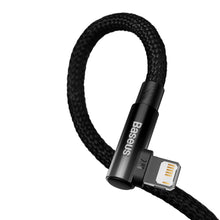Заредете изображение във визуализатора на галерията – Baseus MVP 2 Elbow-shaped Fast Charging Data Cable USB to iP 2.4A 2m Black - TopMag
