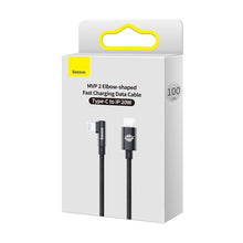 Заредете изображение във визуализатора на галерията – Baseus MVP 2 Elbow-shaped Fast Charging Data Cable Type-C to iP 20W 1m Black - TopMag
