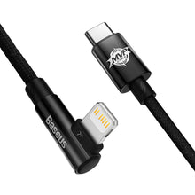 Заредете изображение във визуализатора на галерията – Baseus MVP 2 Elbow-shaped Fast Charging Data Cable Type-C to iP 20W 1m Black - TopMag
