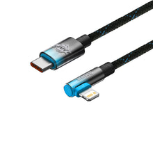 Заредете изображение във визуализатора на галерията – Baseus MVP 2 Elbow angled cable Power Delivery cable with side USB Type C / Lightning plug 1m 20W blue (CAVP000221) - TopMag
